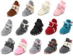 Infant Baby Girls Boys Fleece Booties Soft Non-Slip Sole Winter Warm Cozy with Grippers Stay On Socks Newborn Toddler First Walkers Crib Shoes - Image 2